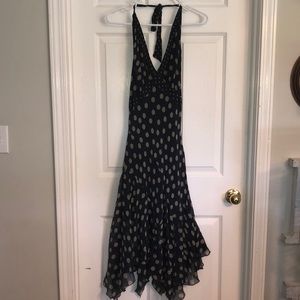 Blue flowy polka dot dress